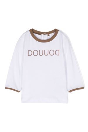 white cotton tshirt DOUUOD KIDS | DT8500Z0761100BG